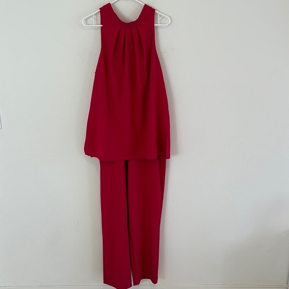 Adrianna Papell Pink Knit Crepe Jumpsuit - Picture 2 of 10